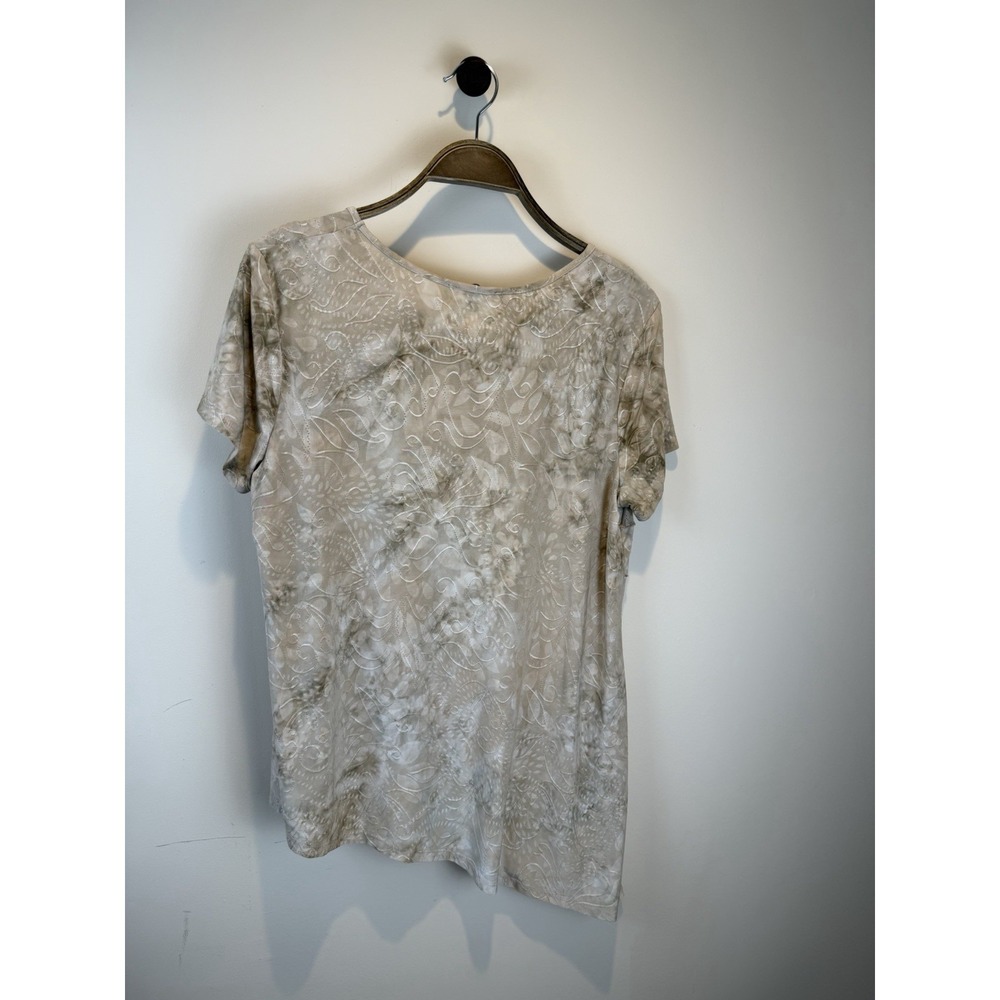 Women's Ethereal Fairy Watercolor Short Sleeve Asymmetrical Hem Stretch Top L - Picture 2 of 8